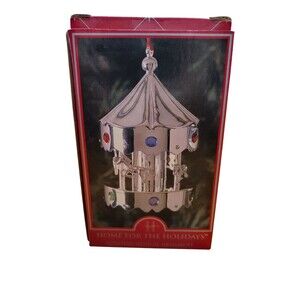 1999 May Dept Store Rotating Musical Christmas Ornament Carousel Horses